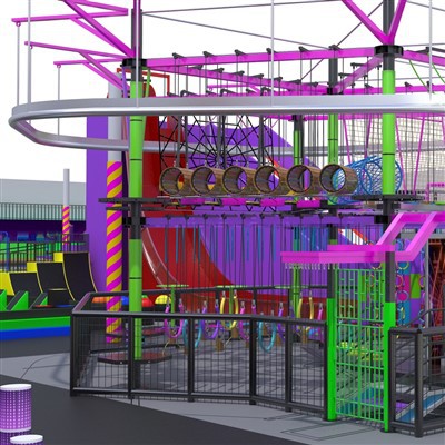 Hot Sale Indoor Touwenparcours Met Skyline